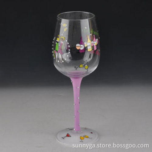 Hand painting wine glass